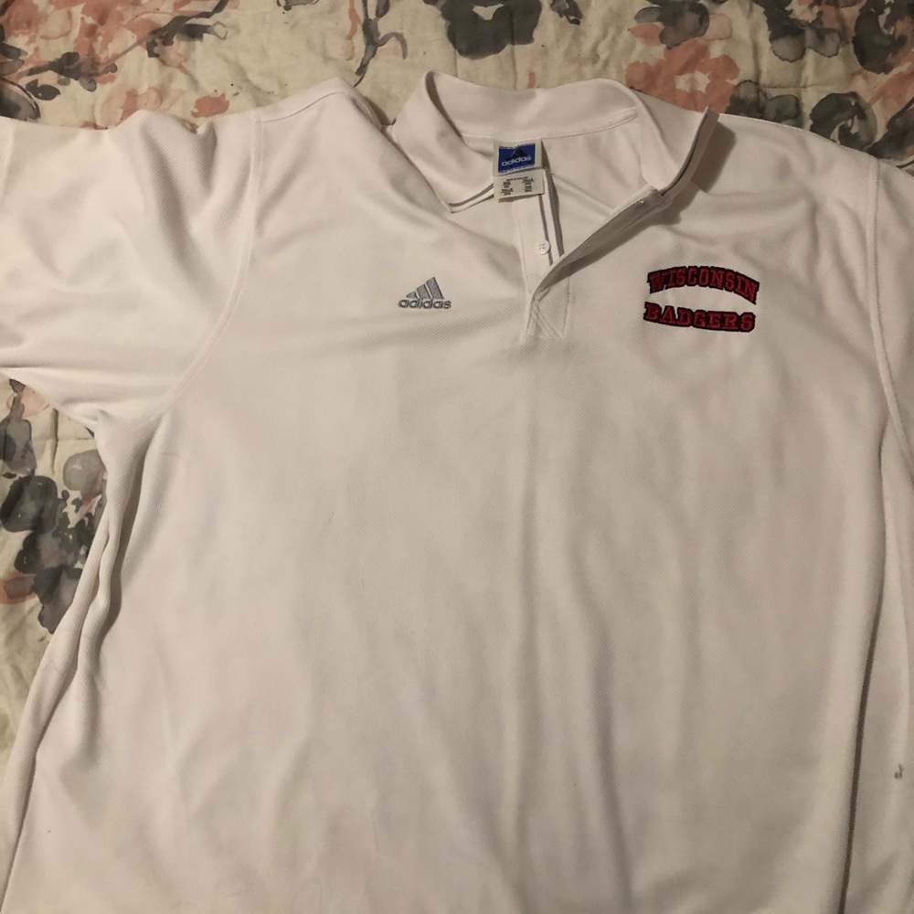 Adidas dryfit Wisconsin badgers polo